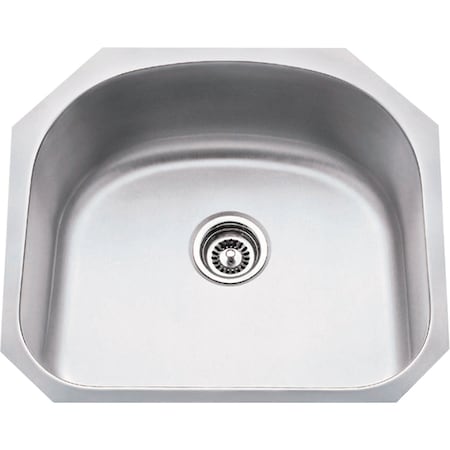 Hardware Resources 23-1/4" Lx20-7/8" Wx9" D Undermount 18 Gauge Stainless Steel Single Bowl Sink 861